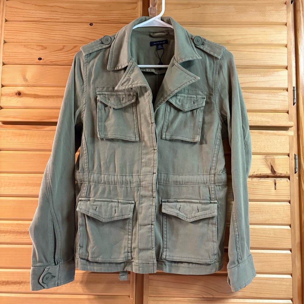 Tommy Hilfiger Women’s Light Olive Green Utility Jacket, Size XS